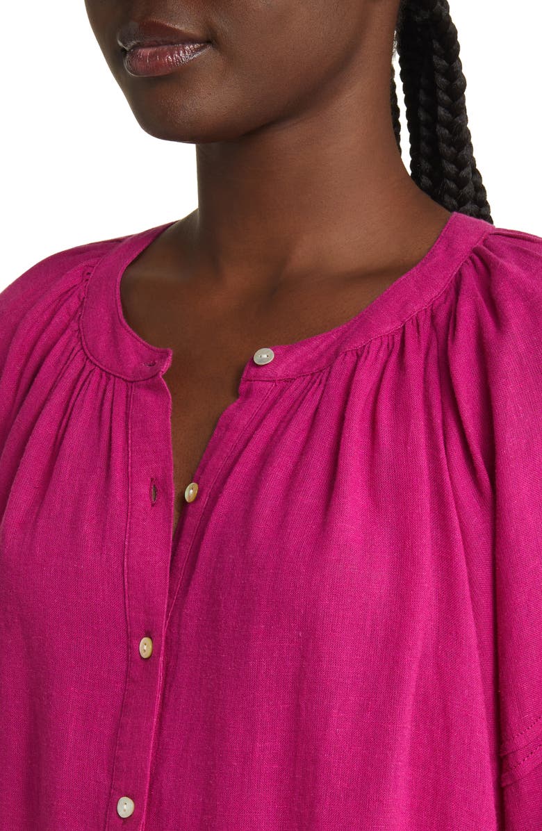 Rails Frances Linen Blend Button-Up Shirt | Nordstromrack