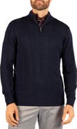 TailorByrd Cable Knit Quarter Zip Sweater