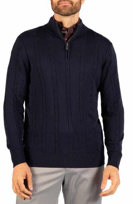 Cable Knit Quarter Zip Sweater