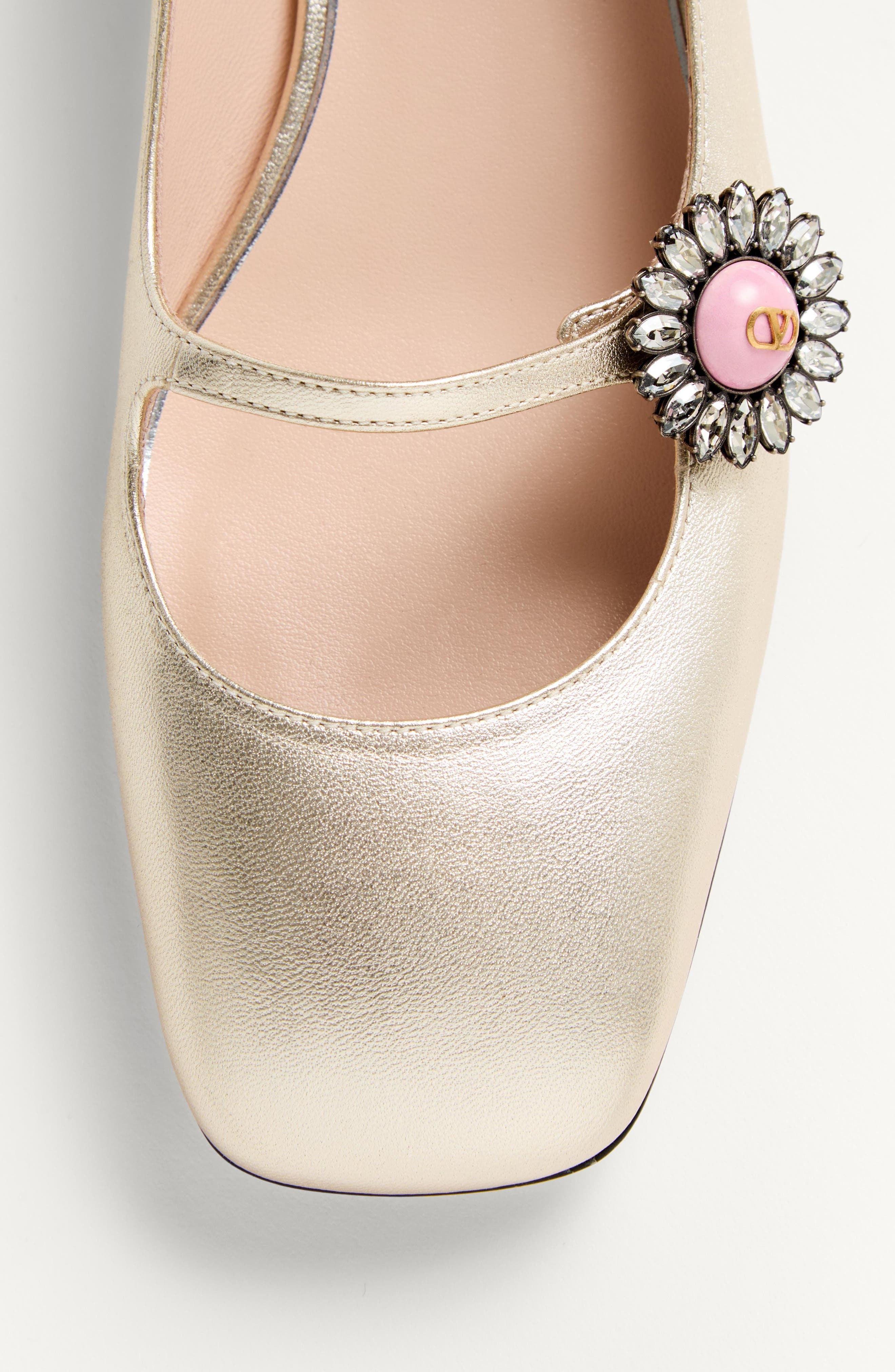 Valentino Garavani Preshoes Ballerina Mary Jane, Alternate, color, Platinum