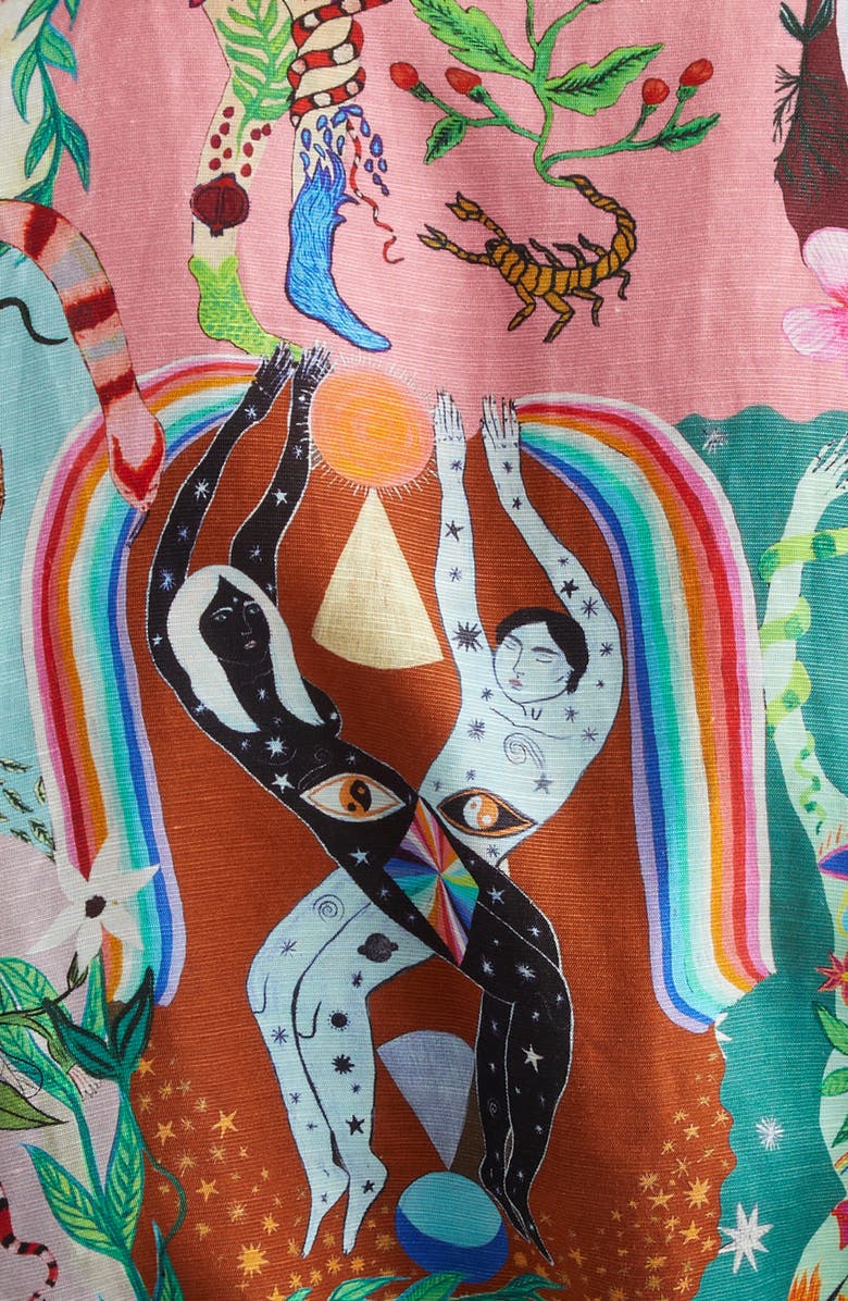 ALEMAIS Evergreen Belted Long Sleeve Button Front Fit & Flare Dress, Alternate, color,