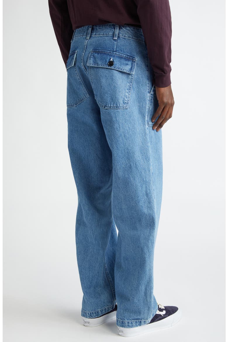Pleated Denim Fatigue Pants, Alternate, color, INDIGO