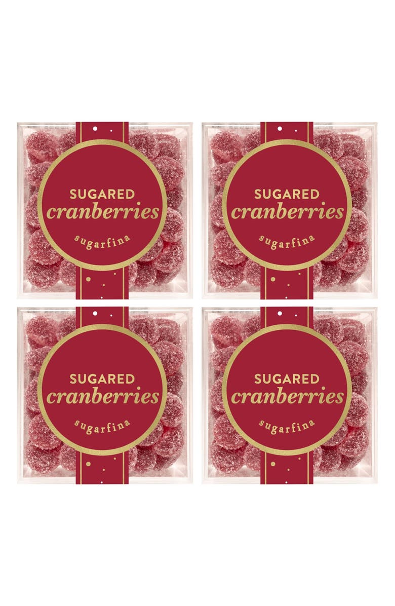 sugarfina Sugared Cranberries Set of 4 Candy Cubes, Main, color, 