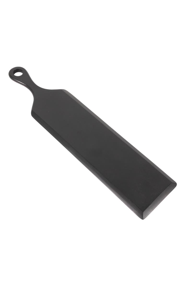 Storied Home Acacia Wood Cheese and Cutting Board with Round Opening on Handle, Black, Main, color, Black