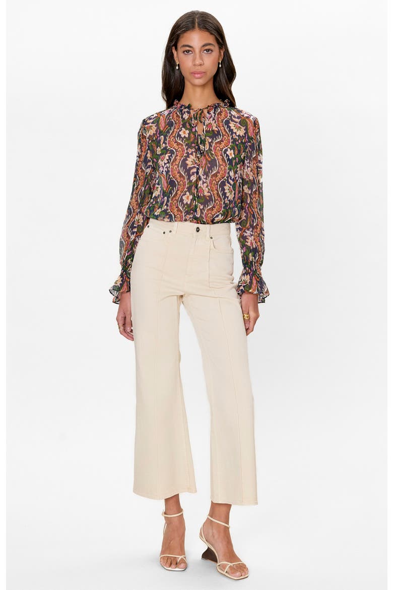 Isha Printed Blouse, Main, color, Navy Combo