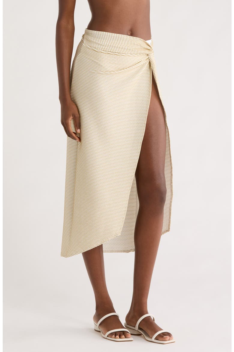 Xana Scallop Metallic Cover-Up Skirt, Alternate, color, GOLD SCALLOP
