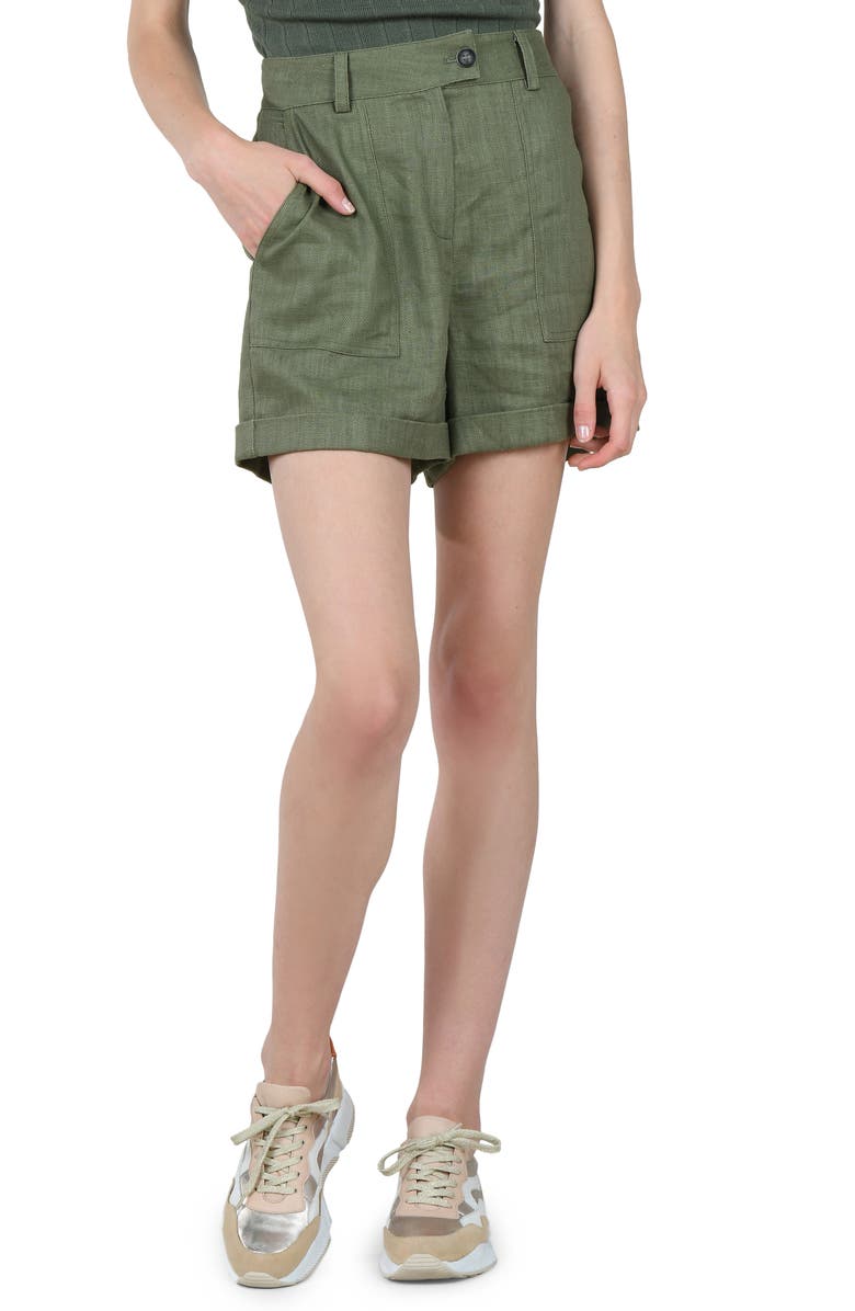 Molly Bracken Safari Cotton & Linen Blend Shorts, Main, color,