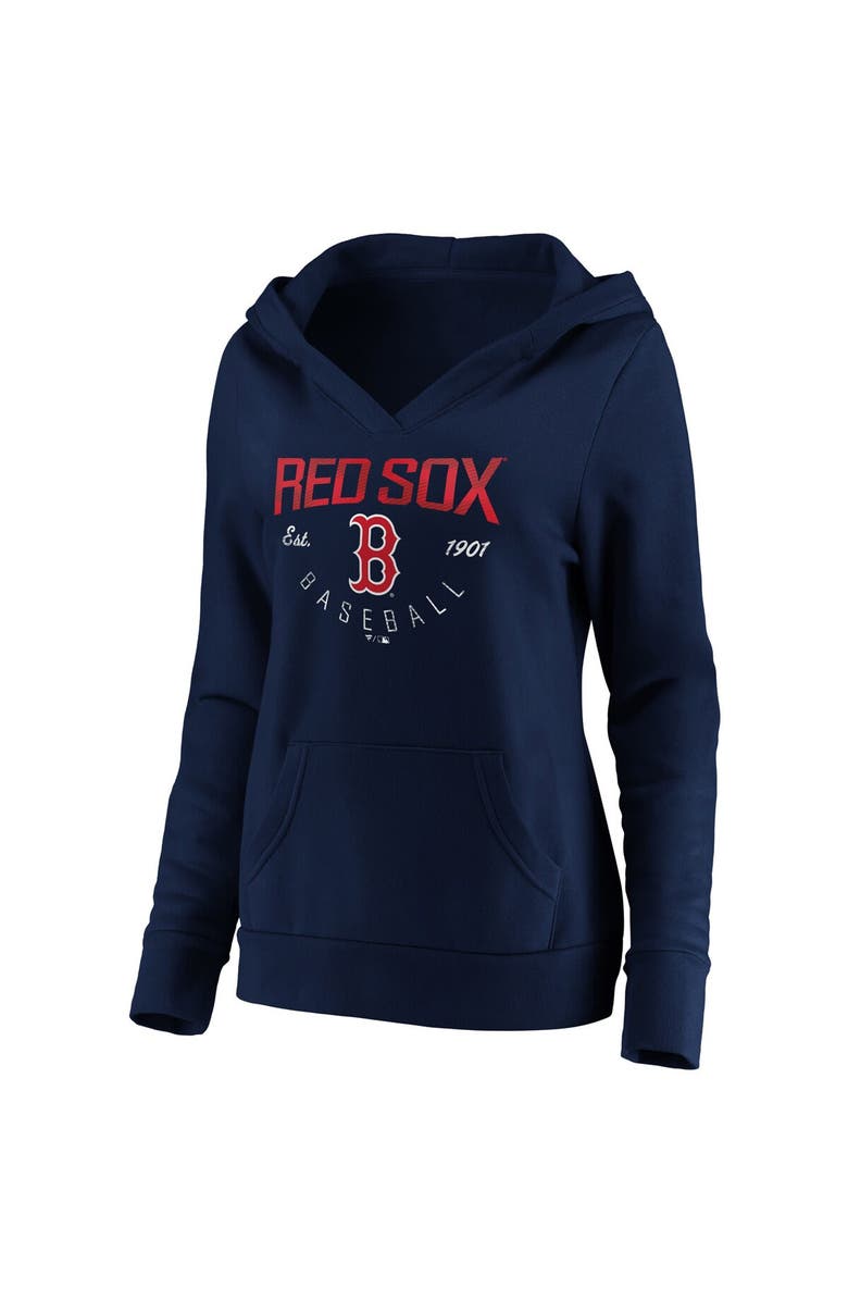 FANATICS Women's Fanatics Branded Navy Boston Red Sox Core Live For It V-Neck Pullover Hoodie, Alternate, color, 