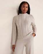 Haven Well Within Organic Cotton Cable Mockneck Sweater