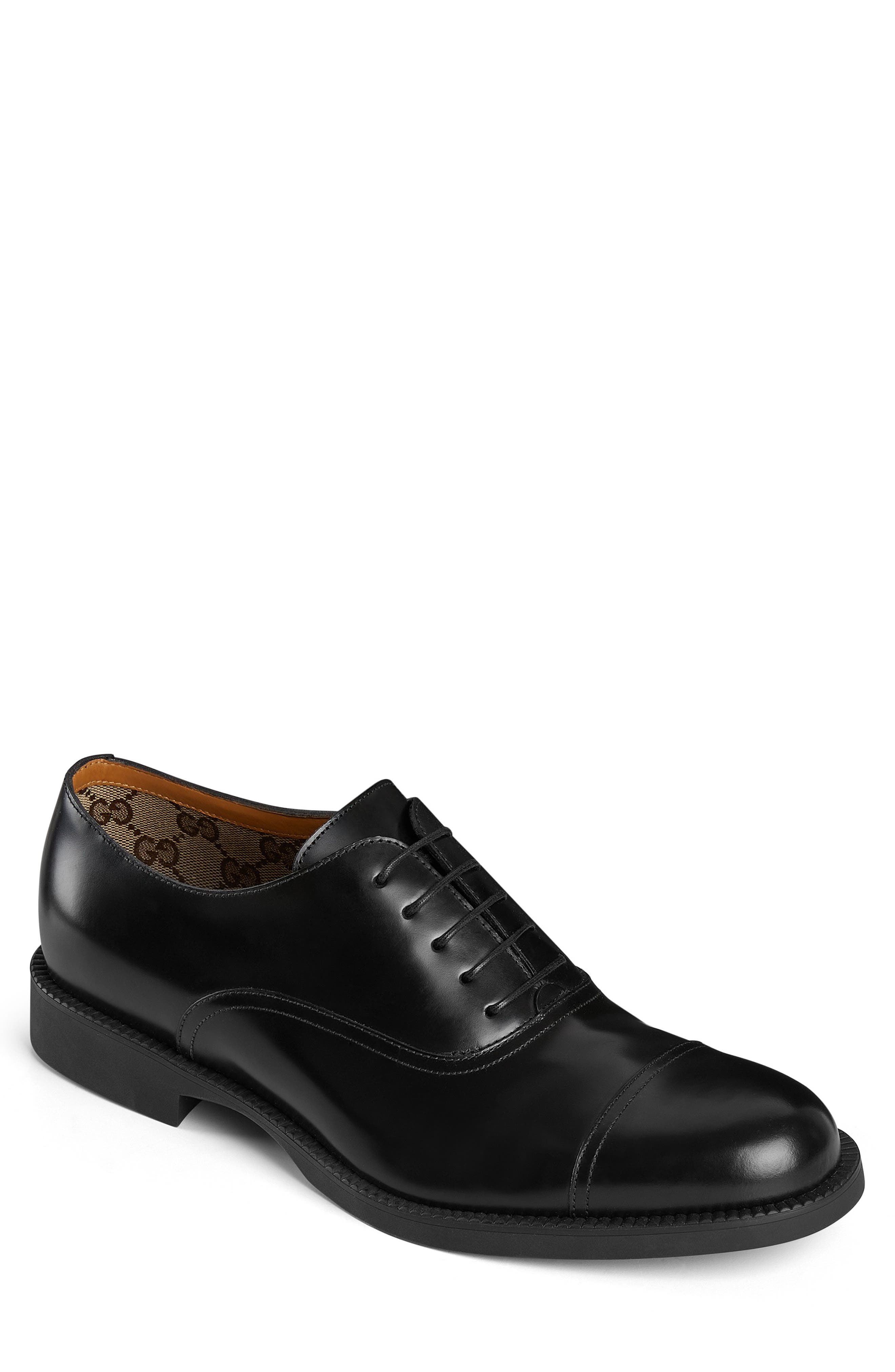 Gucci Tempe Cap Toe Oxford, Main, color, Black
