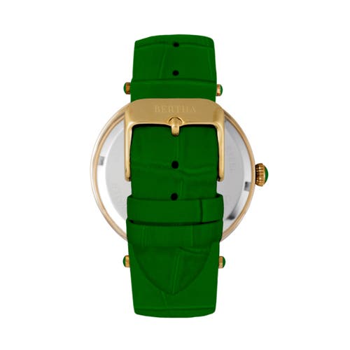 Bertha Camilla Mother-of-pearl Bracelet Watch In Green