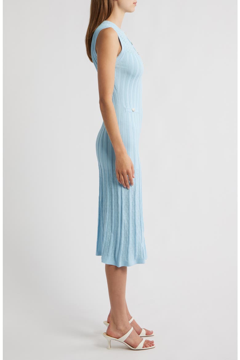 Sleeveless Pointelle Rib Midi Dress, Alternate, color, BLUE