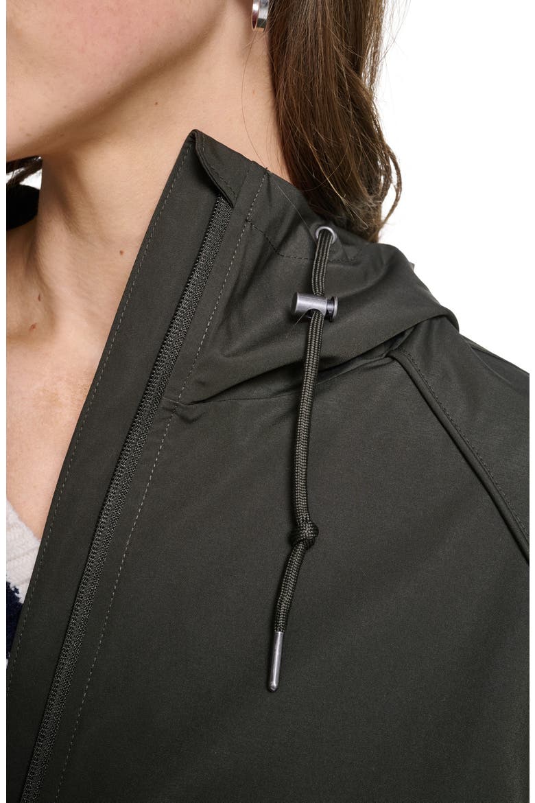 Water Resistant Hooded Rain Jacket, Alternate, color, ARMY GREEN