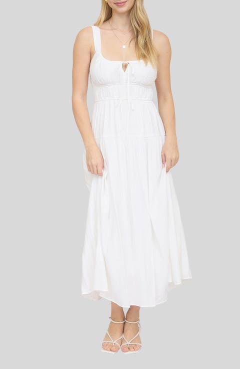 Front Tie Fit & Flare Midi Dress