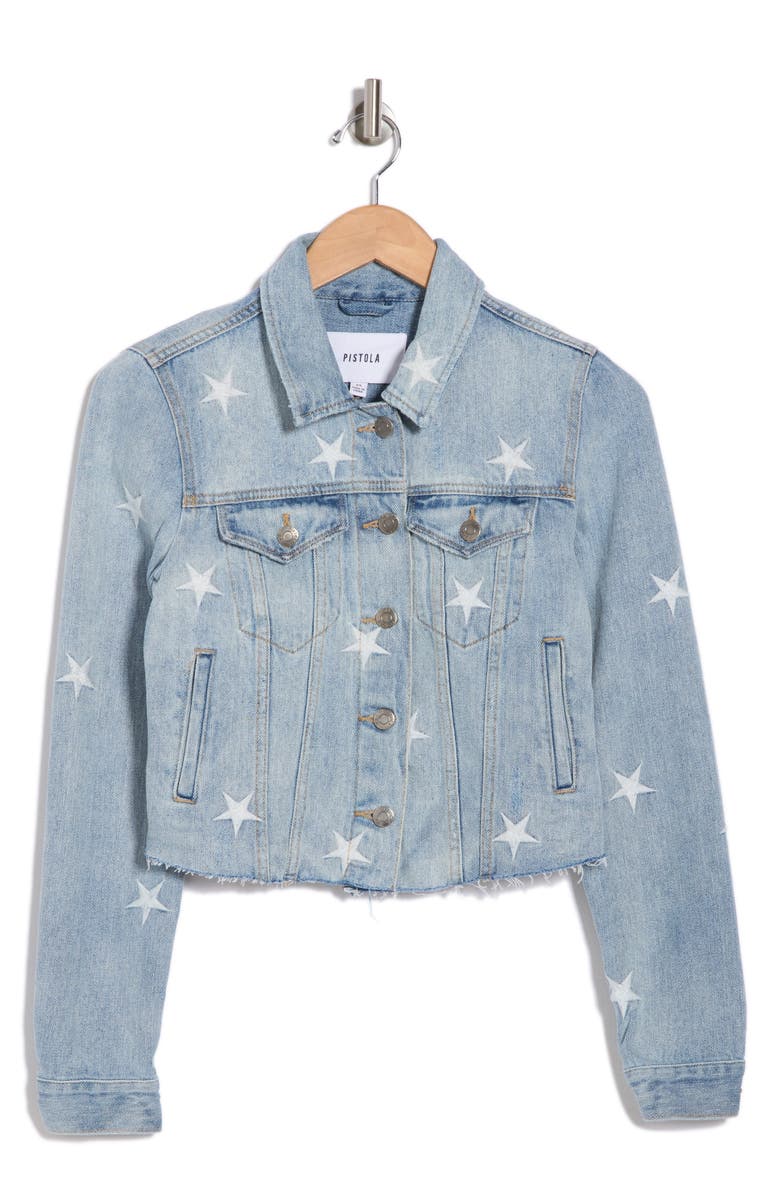 Pistola Crop Denim Jacket, Alternate, color, 