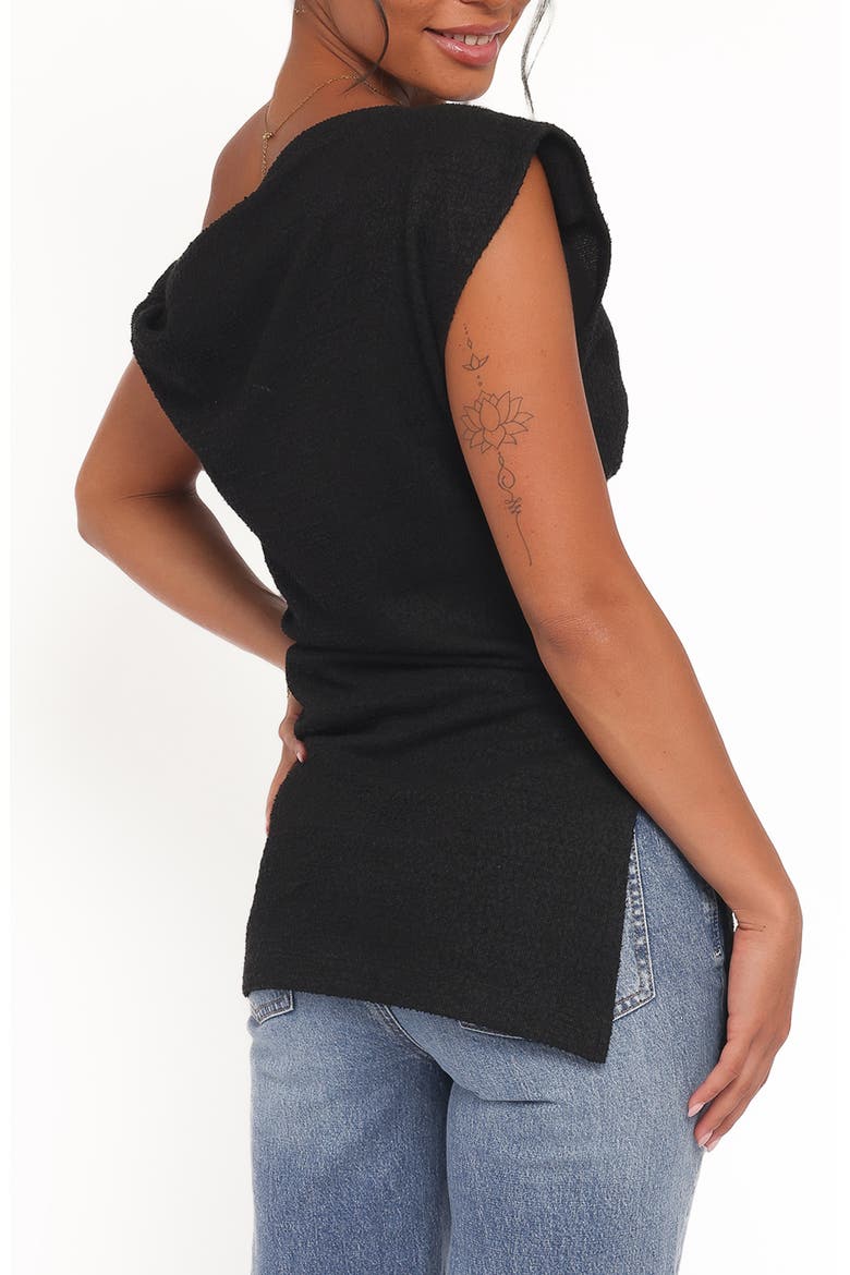 Selma One Shoulder Knit Top, Alternate, color, BLACK