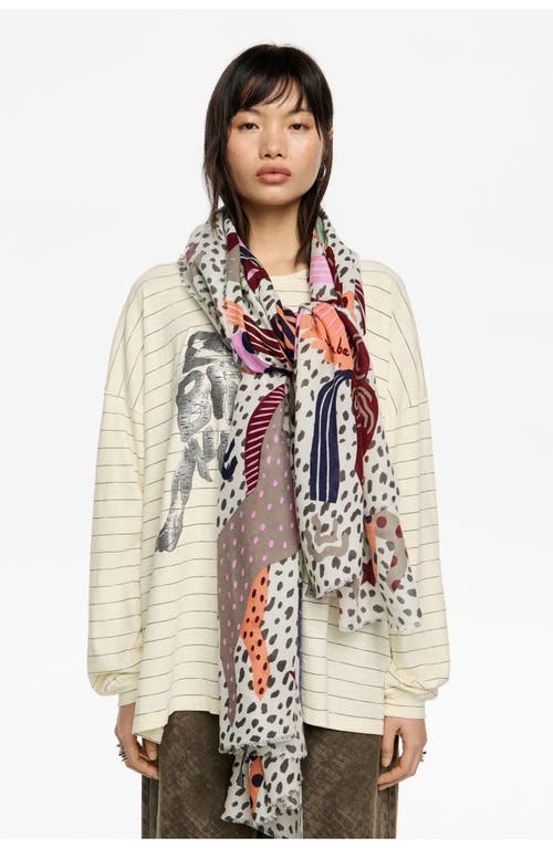 Bimba Y Lola Shawl With Mini Prints Splodge Print In Multi