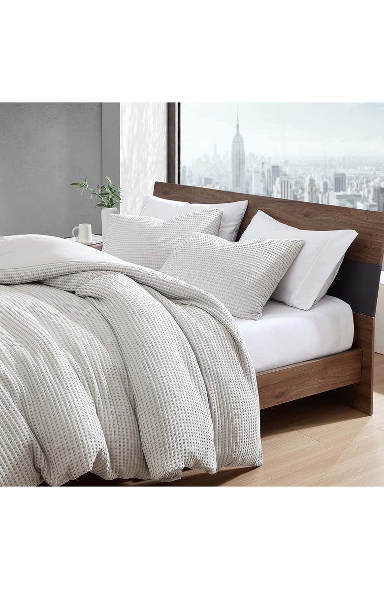 Kenneth Cole Waffle Comforter & Sham Set, Alternate, color, Grey