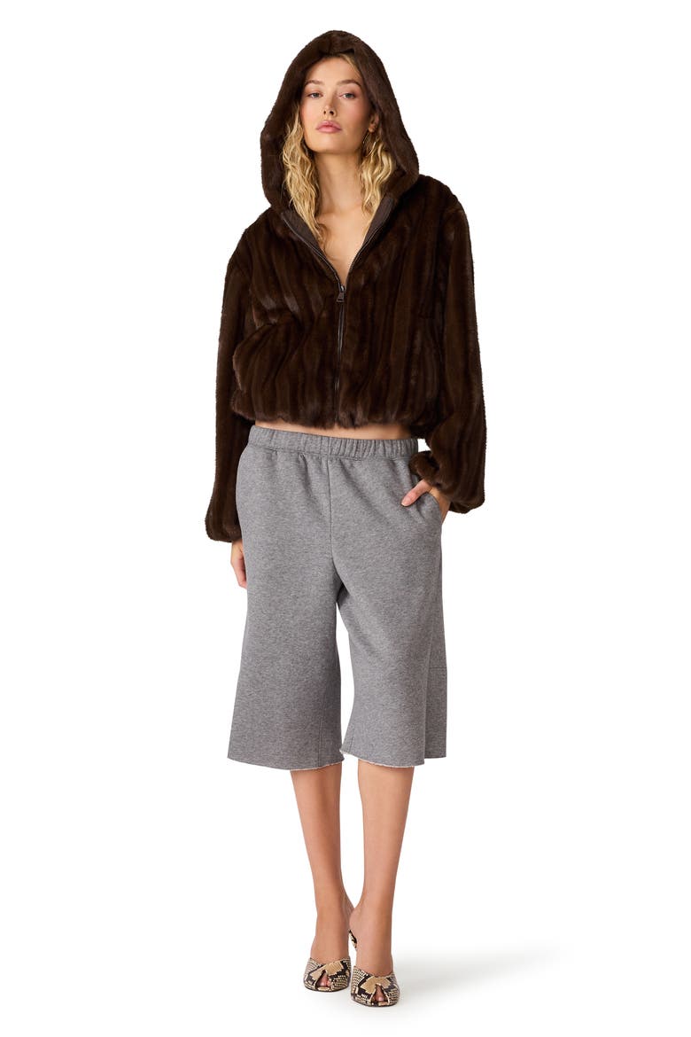 Mavis Faux Fur Jacket, Alternate, color, WOLF BROWN