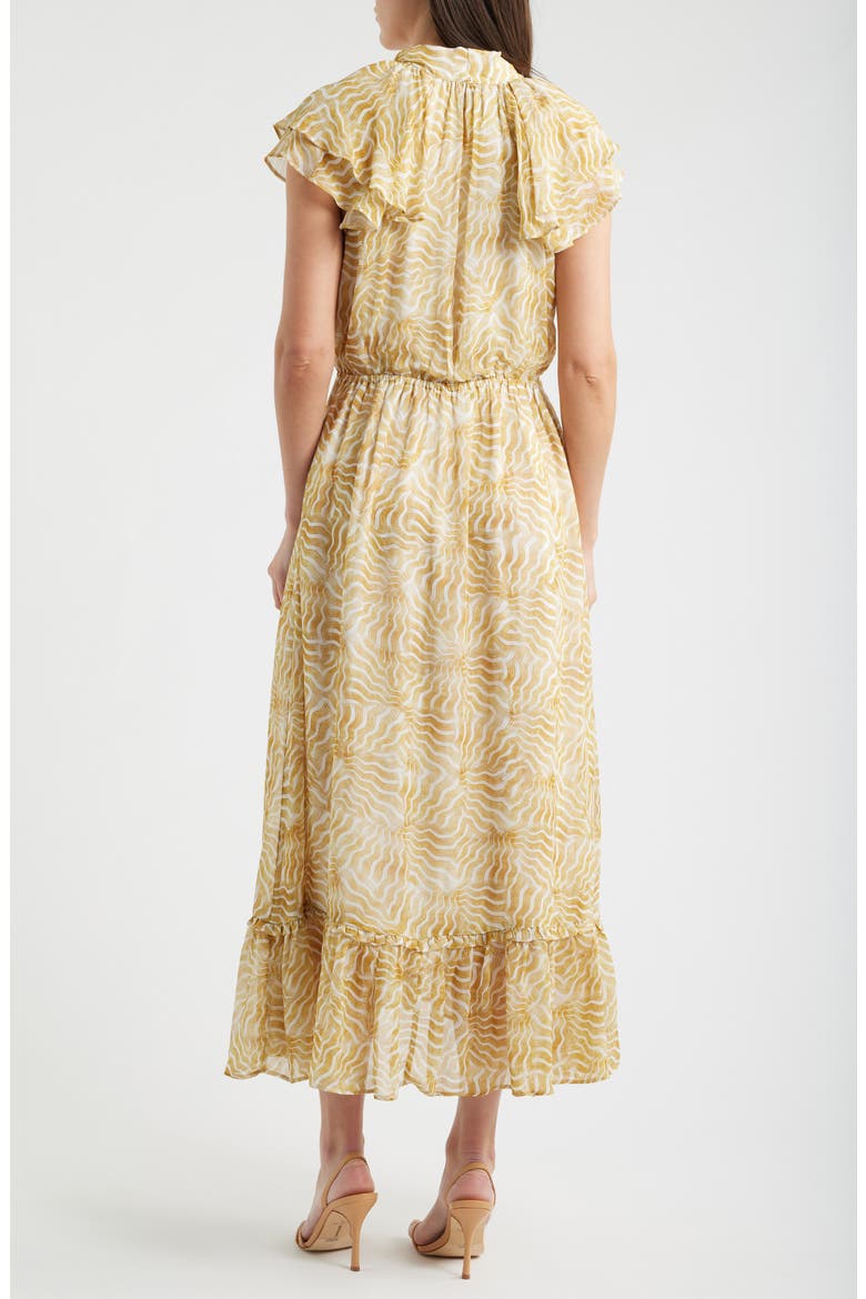 Lana Sunrays Tie Neck Tiered Maxi Dress, Alternate, color, YELLOW MULTI