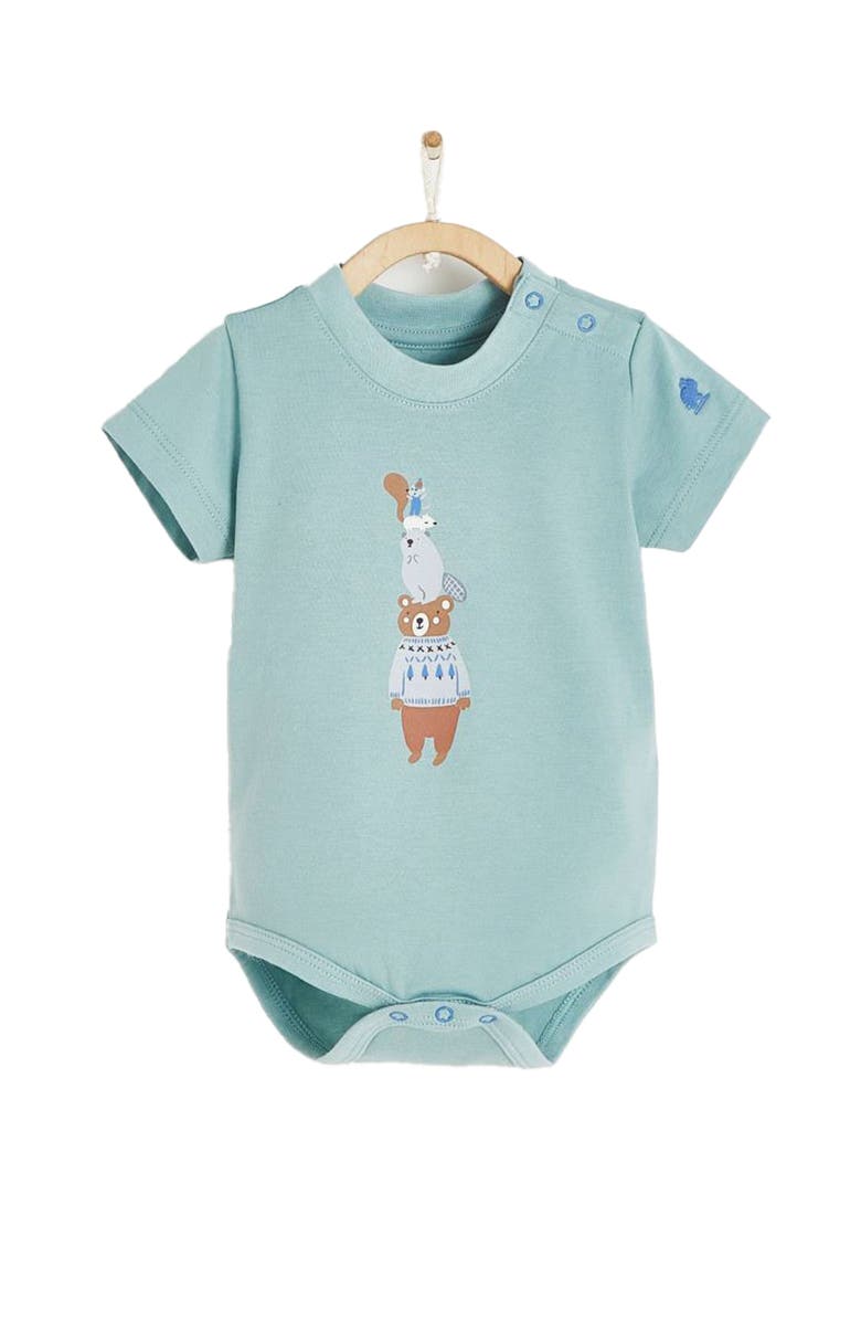 Babycottons Premium Cotton Merlin Graphic Short Sleeve Bodysuit For Infant, Main, color, 