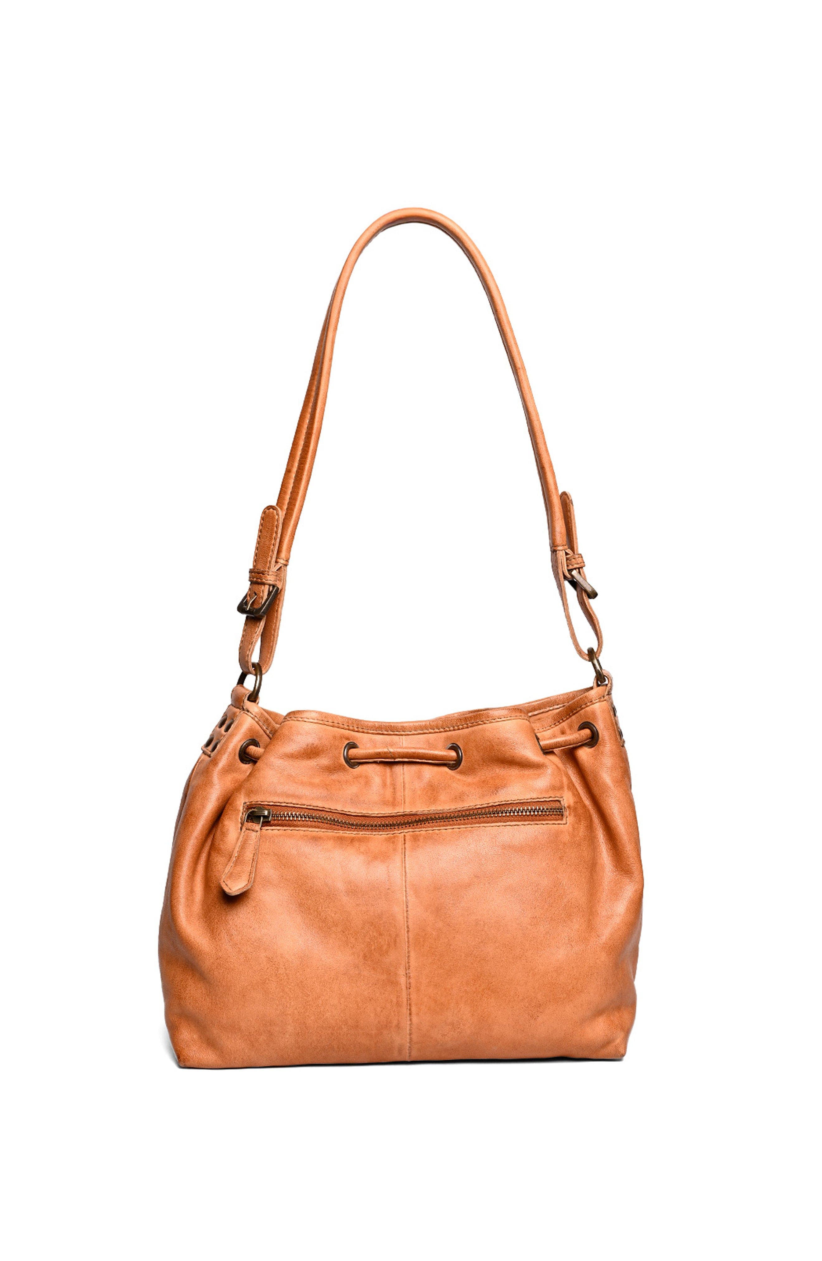 ROAN Zone Bucket Bag, Alternate, color, Cognac Napa