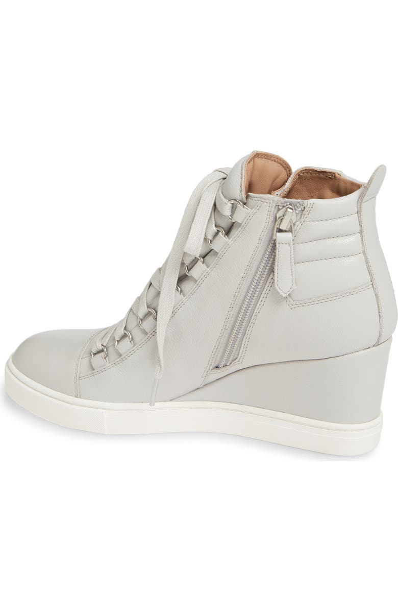 Linea Paolo Fenton Wedge Sneaker, Alternate, color, Light Grey Leather