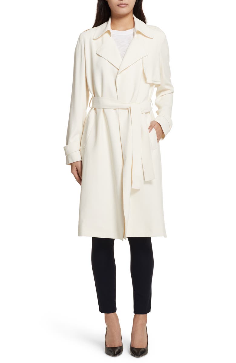 Theory Oaklane Rosina Crepe Trench Coat, Alternate, color,