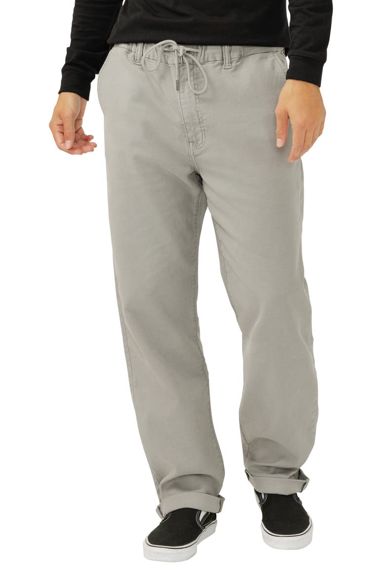 Relaxed Drawstring Waist Knit Flex Jeans, Main, color, PEBBLE GREY