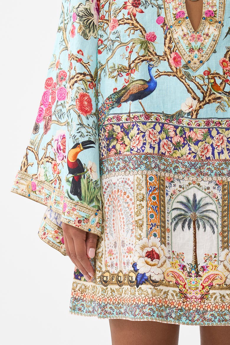 Deep V-Neck Hardware Short Kaftan, Alternate, color, Sultans And Queens