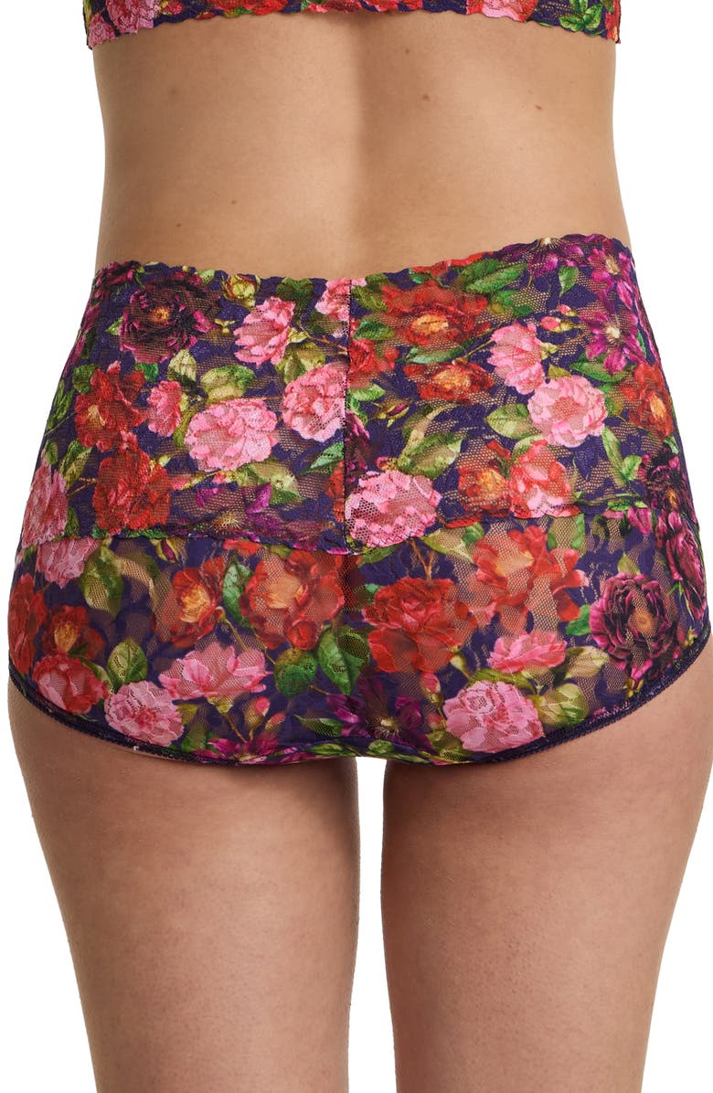 Hanky Panky Floral Retro Lace Vikini, Alternate, color, Winters Tale Navy