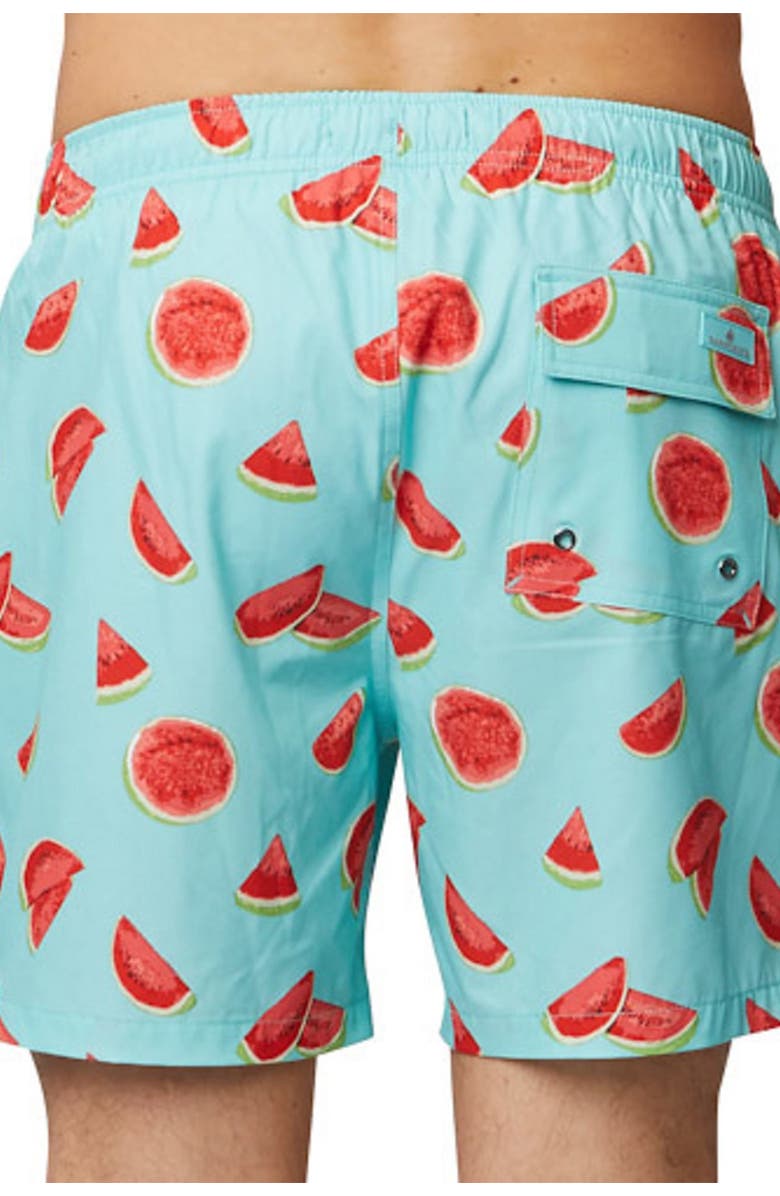 Rainforest One in a Melon Swim Trunks, Alternate, color, Aruba Blue