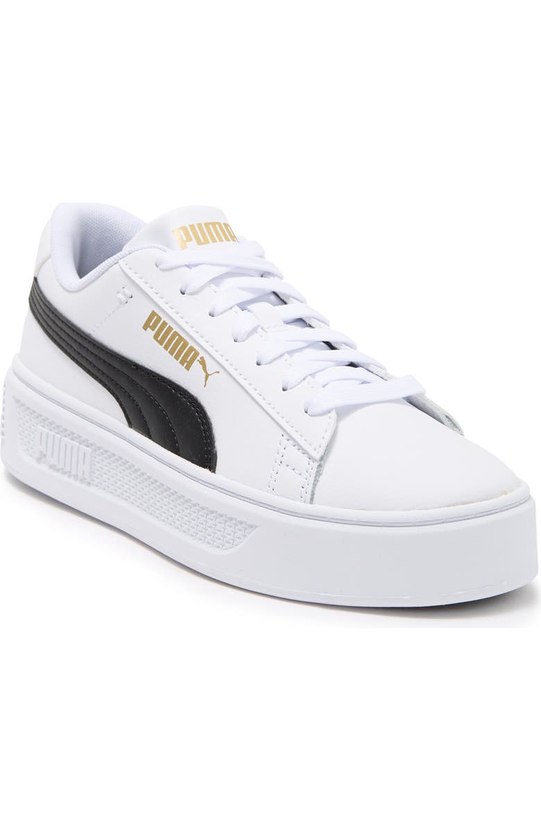 PUMA Smash V3 Platform Sneaker, Main, color, White-Black-Gold
