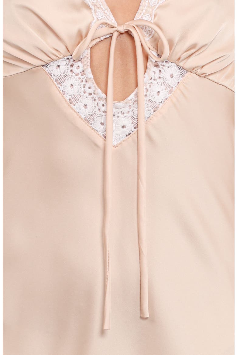 Devi Lace & Satin Minidress, Alternate, color, BUTTER YELLOW