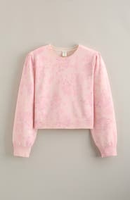 Treasure & Bond Kids' Puff Sleeve Intarsia Knit Sweater