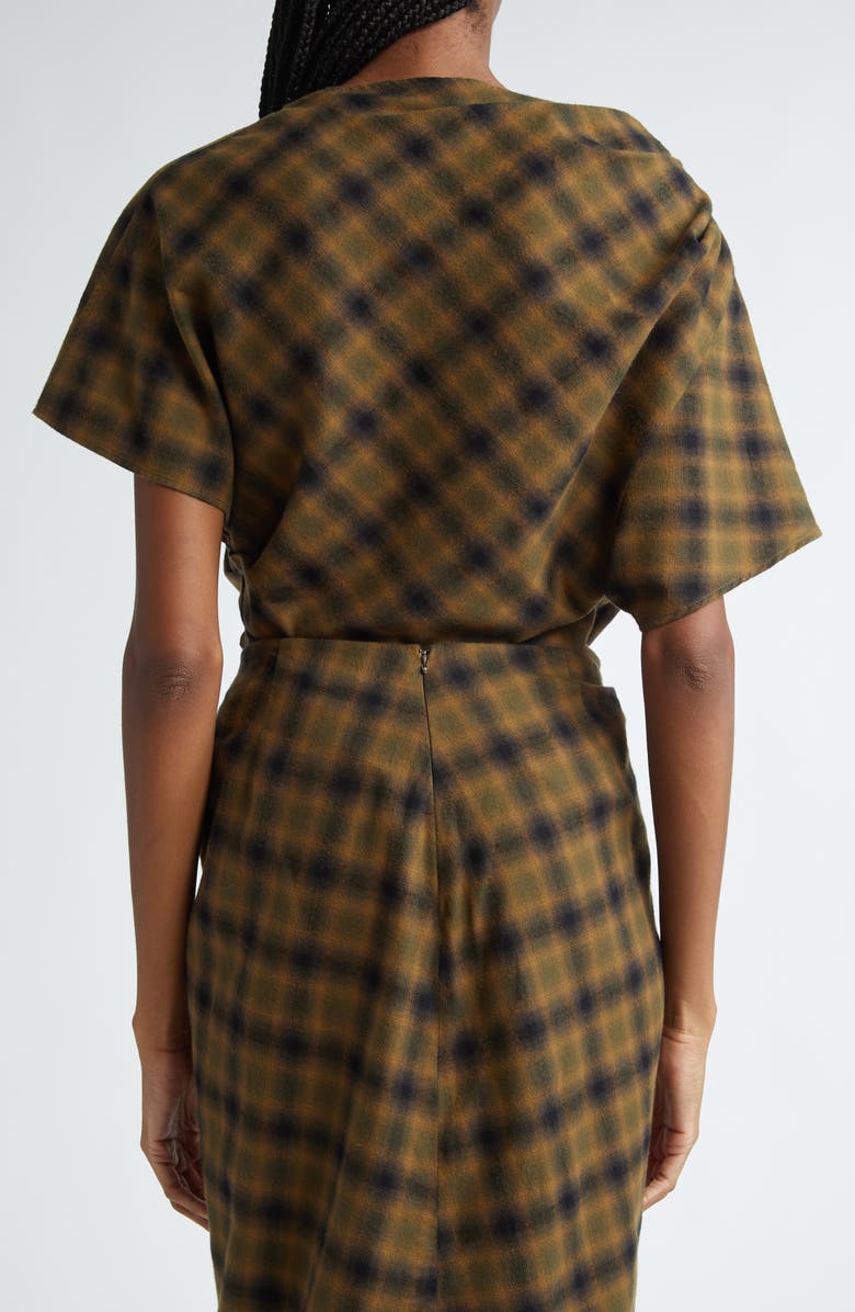 Isabel Marant Étoile Tilda Plaid Cotton Top, Alternate, color, Khaki/ Khaki