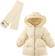 Mimi Tutu Ruffle-Hood Coat with Matching Scarf