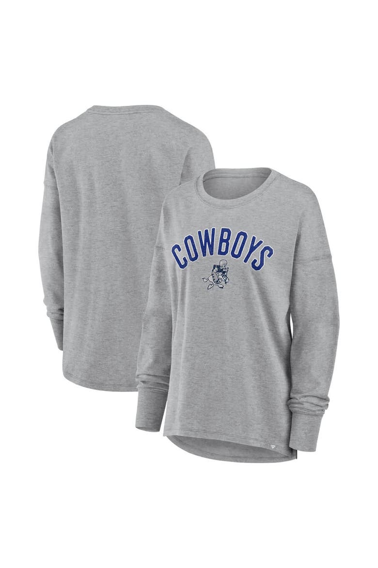 Women's Fanatics Heather Gray Dallas Cowboys Hometown Legacy Long Sleeve T-Shirt, Main, color, Heather Gray