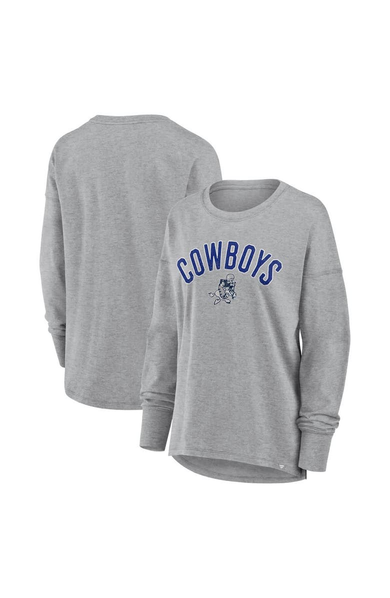 FANATICS Women's Fanatics Heather Gray Dallas Cowboys Hometown Legacy Long Sleeve T-Shirt, Main, color, Heather Gray