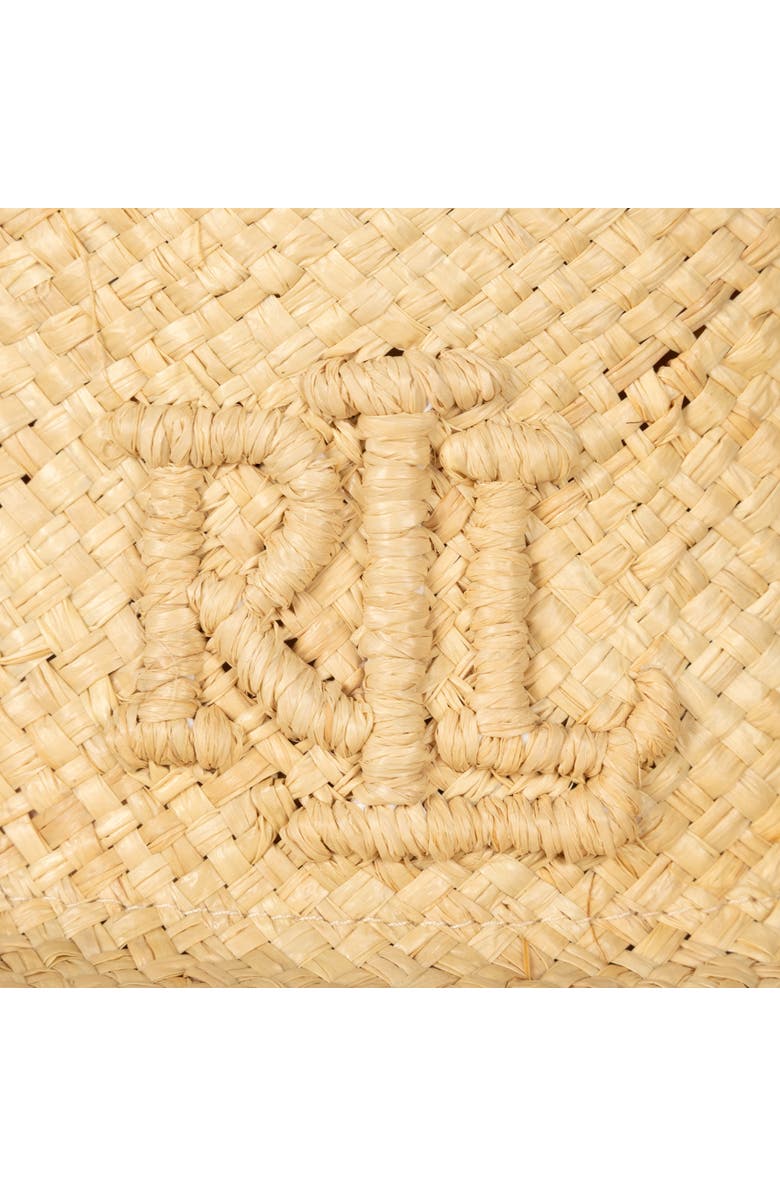 Lauren Ralph Lauren 3D Logo Raffia Sunhat, Alternate, color, Natural