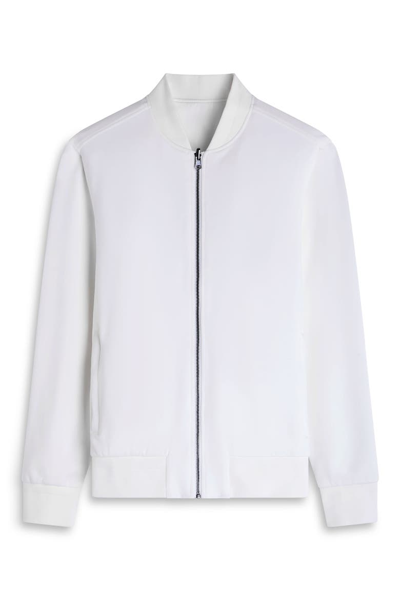Soft Touch Knit Reversible Bomber Jacket, Alternate, color, CHALK