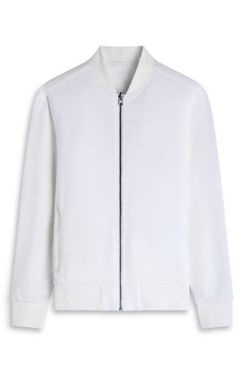 Bugatchi Soft Touch Knit Reversible Bomber Jacket In Gray