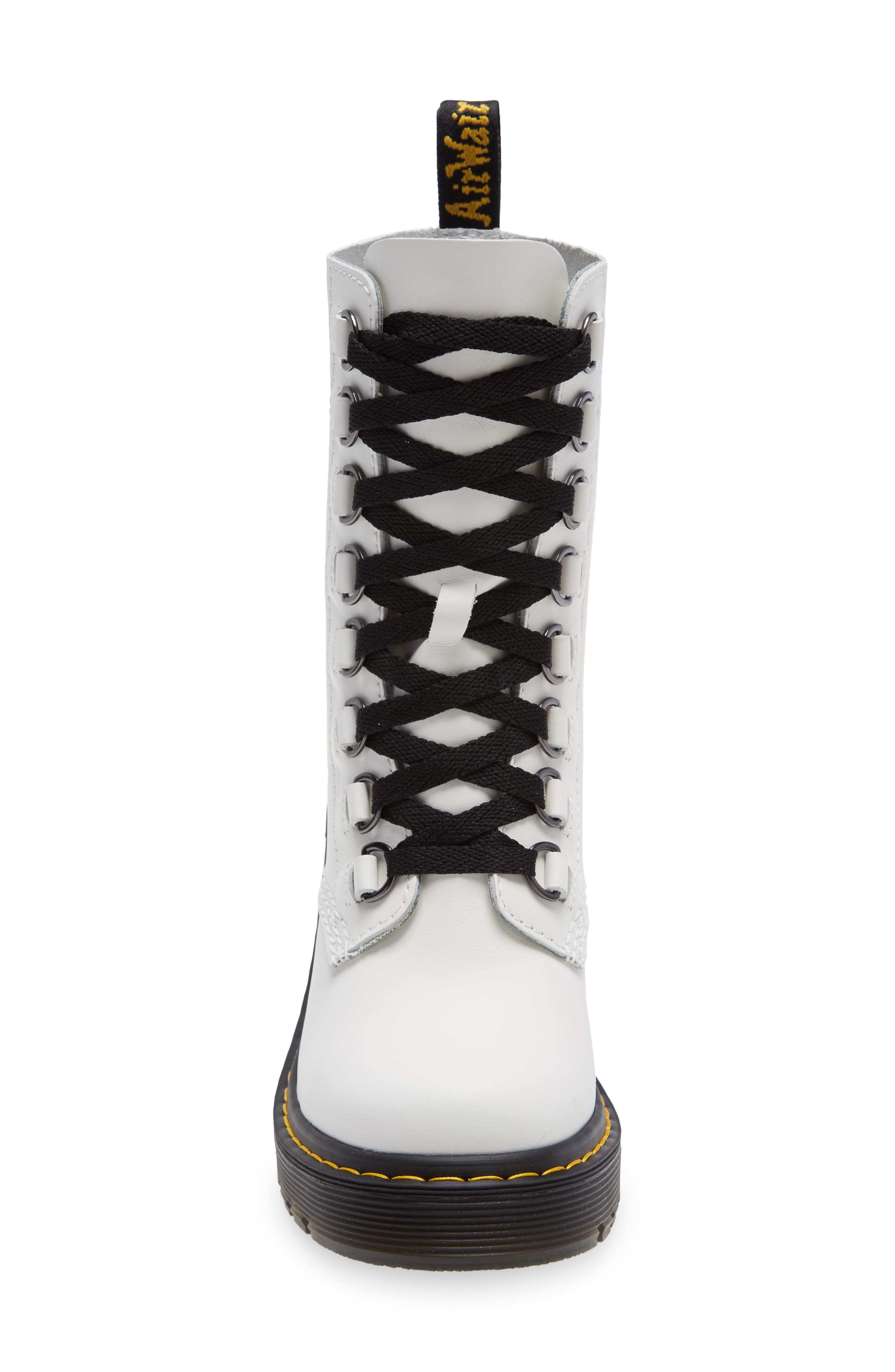 Chesney Lace-Up Boot, Alternate, color, WHITE LEATHER