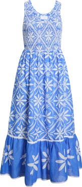 SUGARLIPS Alexie Floral Jersey Smocked Midi Sundress