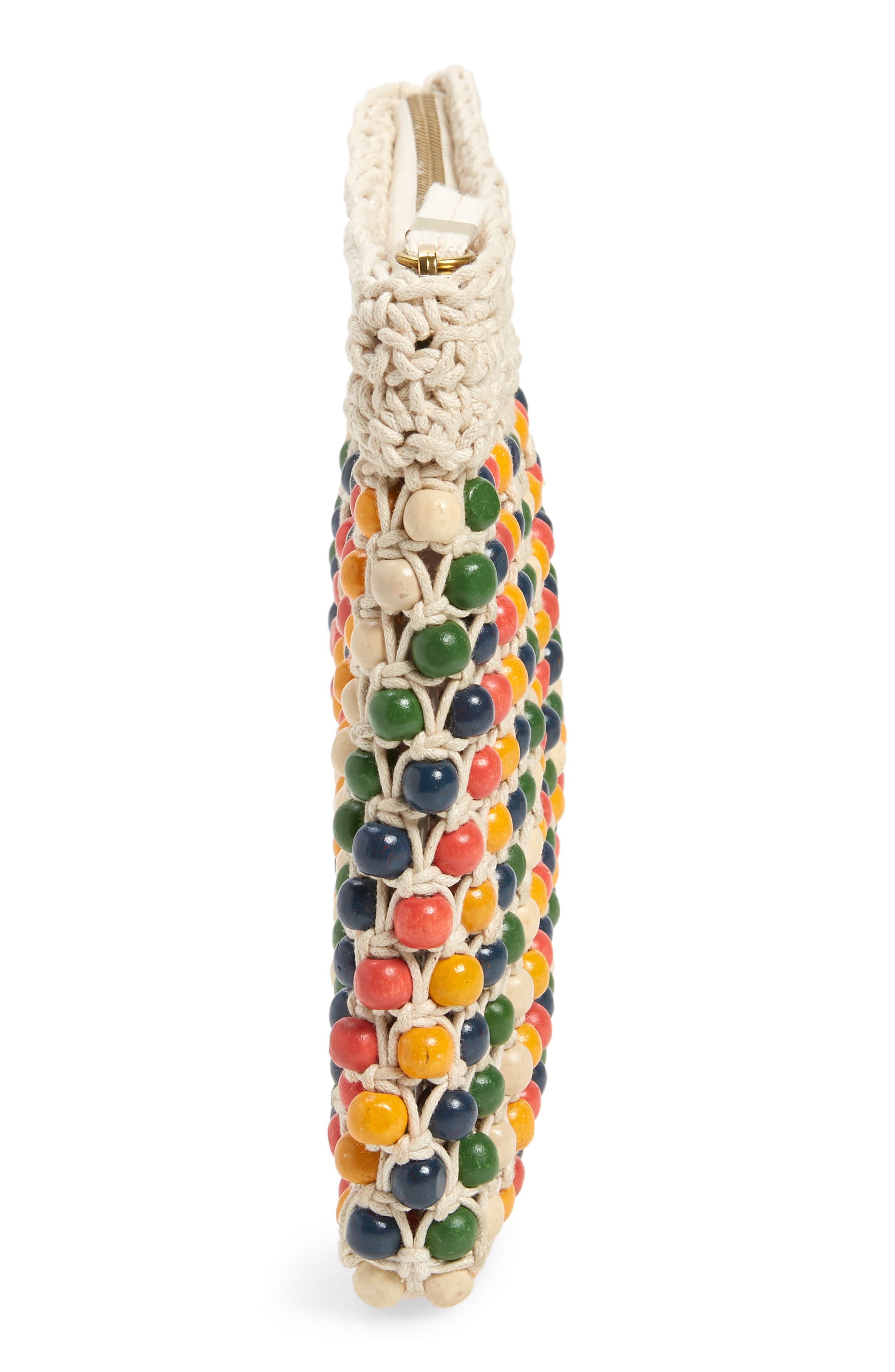 The Beaded Crochet Pouch Clutch, Alternate, color, RAINBOW MULTI