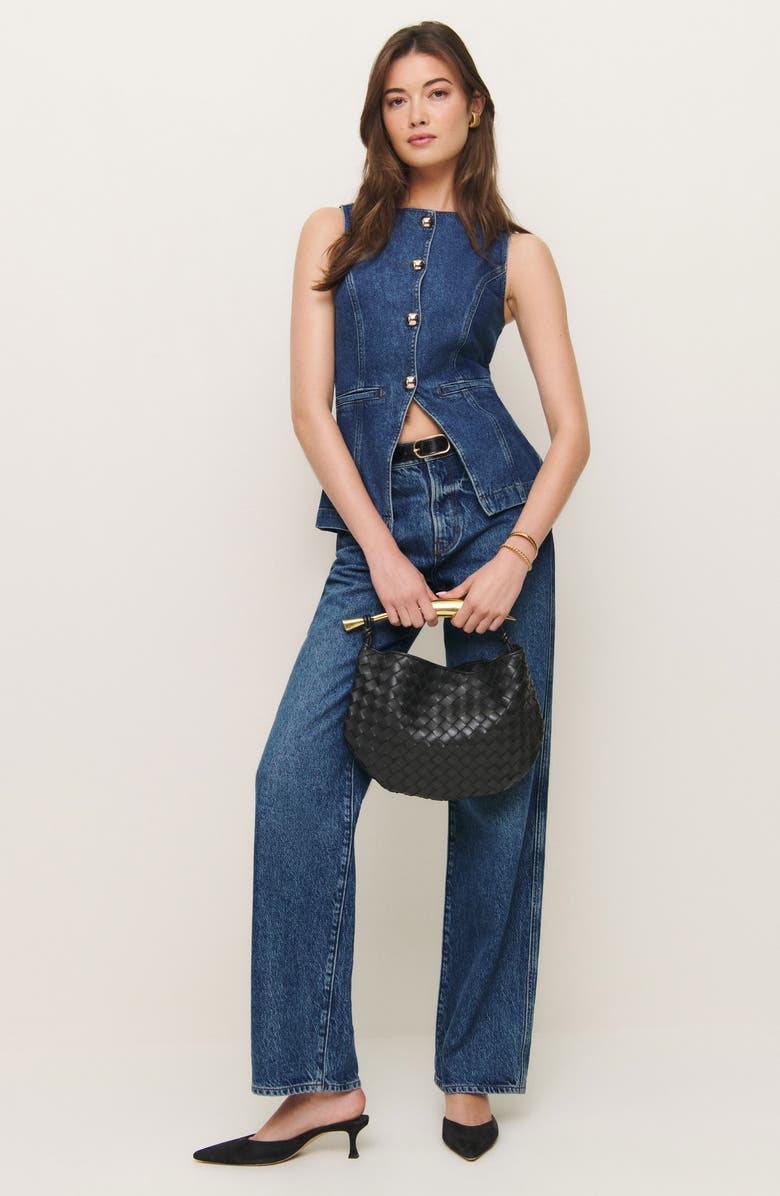 Reformation Ophelia Sleeveless Denim Top, Alternate, color, 