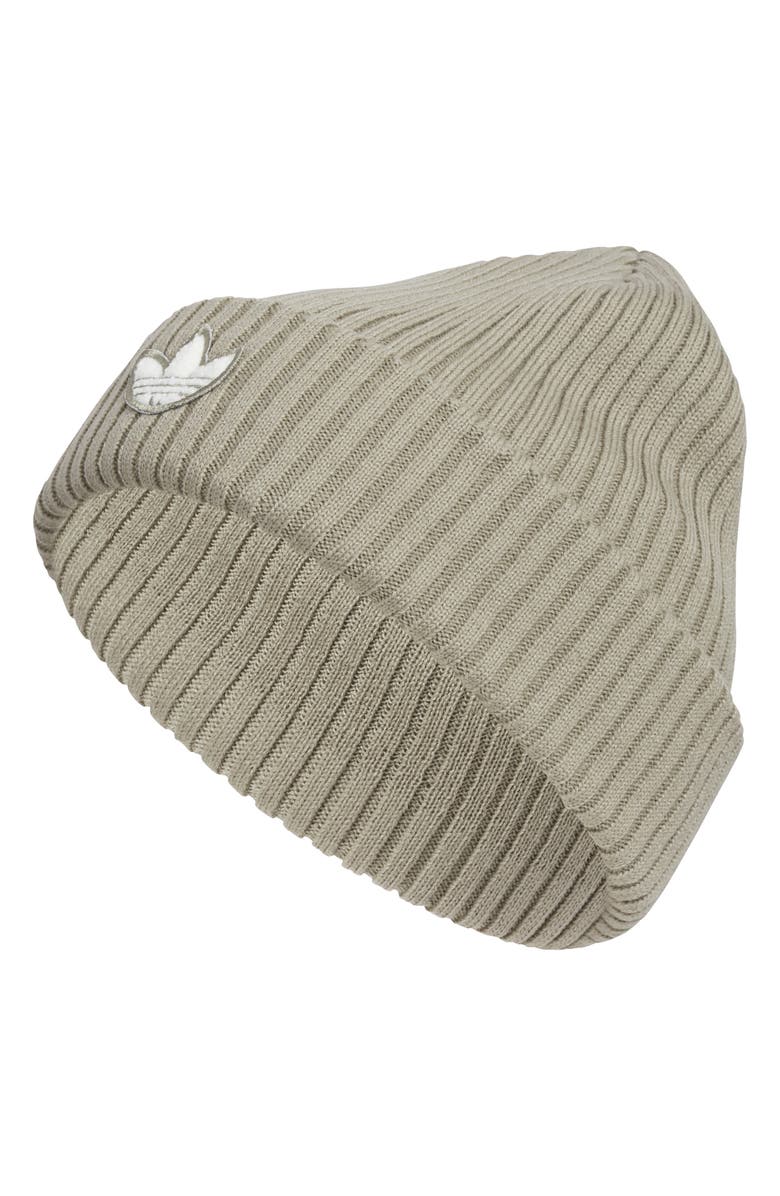adidas Chenille Beanie, Main, color, Silver Pebble Grey/ Off White