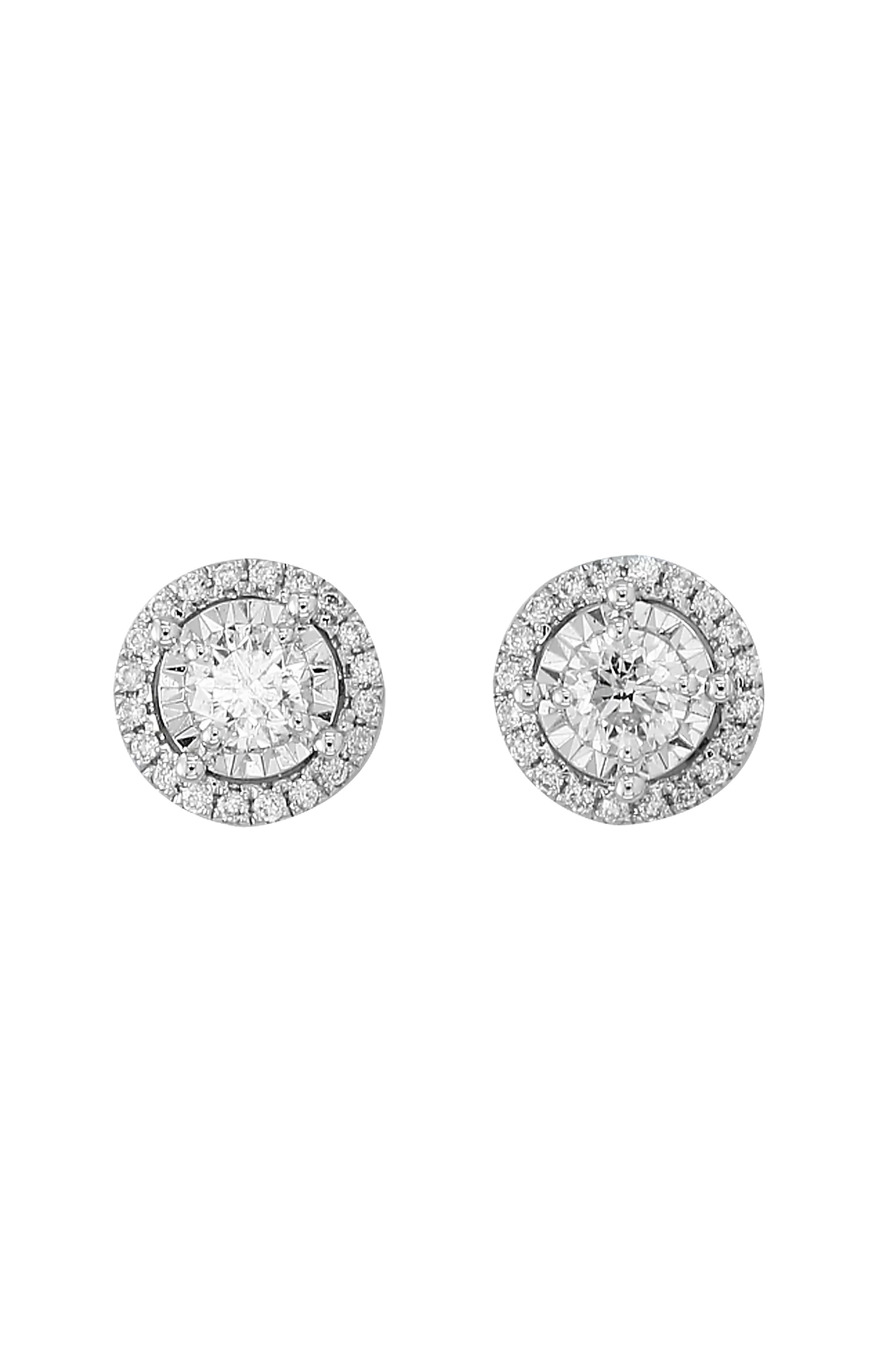 EFFY 14K White Gold Diamond Halo Stud Earrings (Women) | Nordstromrack