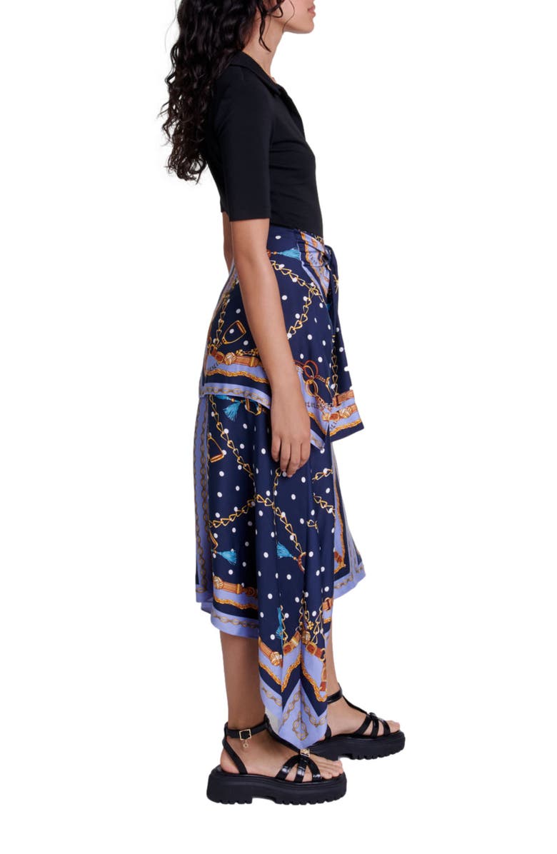 maje Illusion effect patterned dress, Alternate, color,