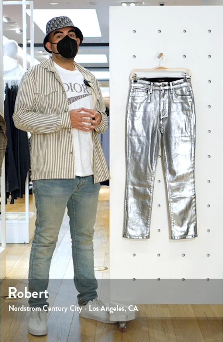 Jeans The Luna Metallic Lacquer High Waist Ankle Straight Leg Jeans, sales video thumbnail